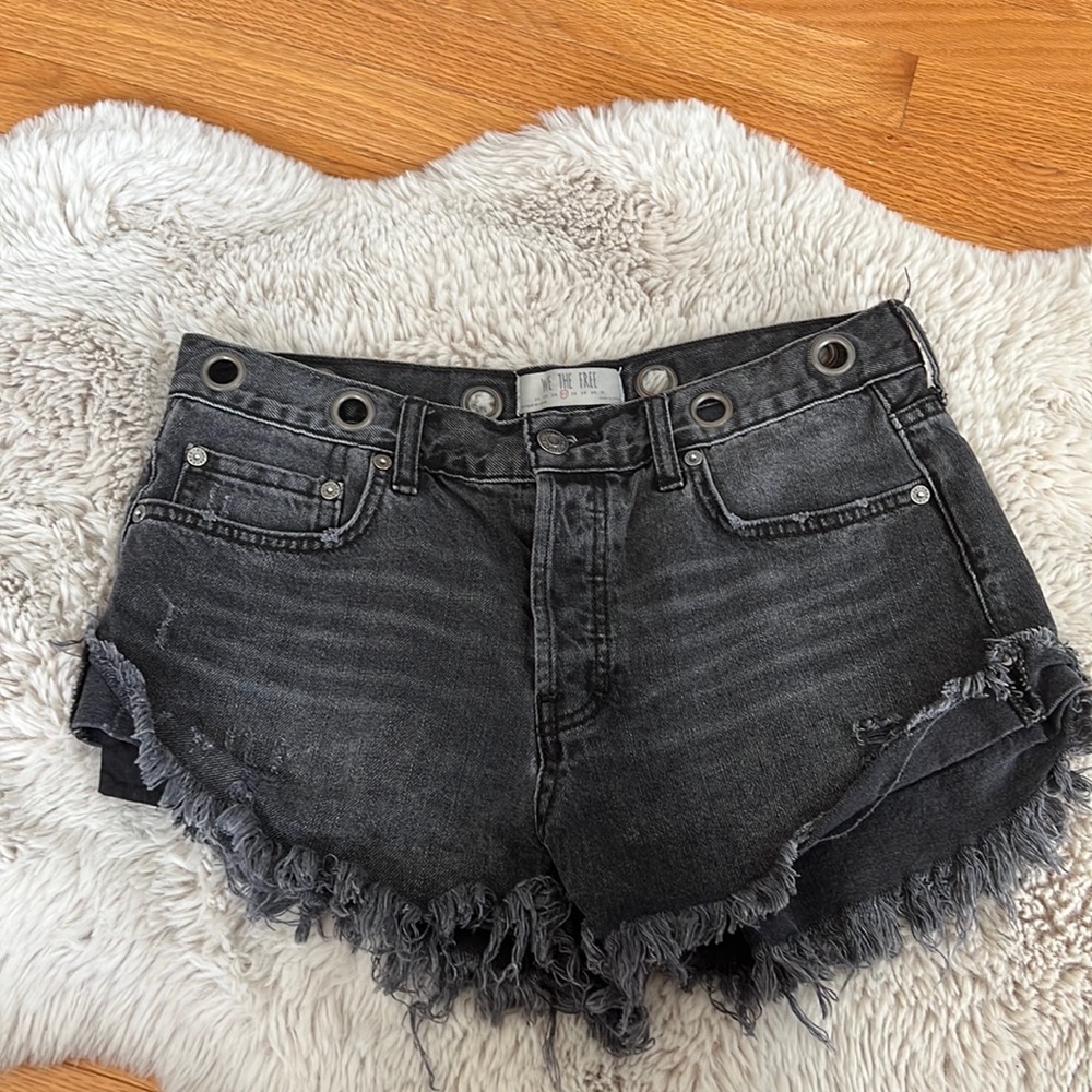 Free People Sashed and Relaxed Denim Shorts 27